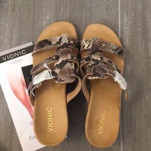 Vionic Triple Strap Slide Wedge